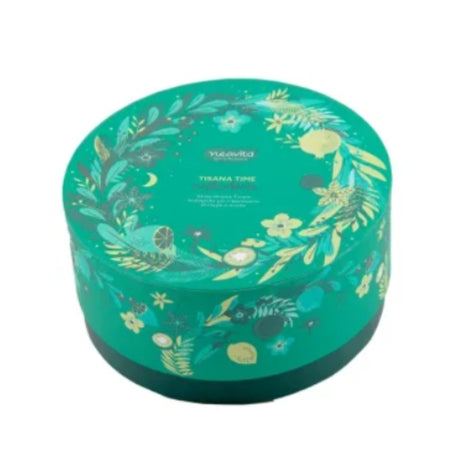 Cofanetto tondo in cartone pressato con tisane e infusi bio -Tisana Time Collection- Verde