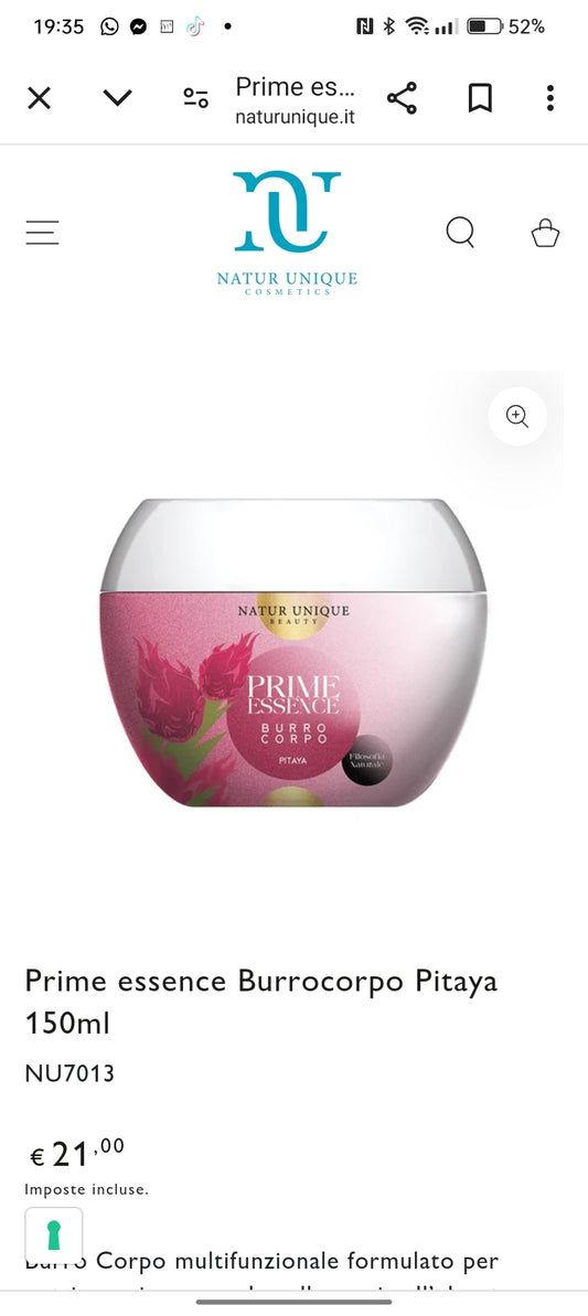 Nature Unique Cosmetics Prime Essence burro corpo Pitaya 150ml